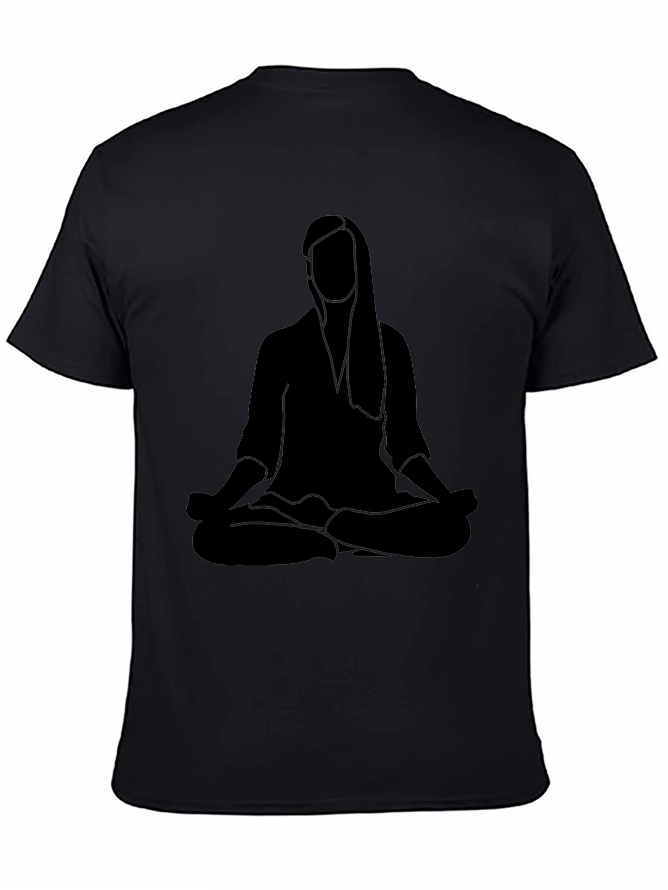 Meditating Woman Graphic Black Tee
