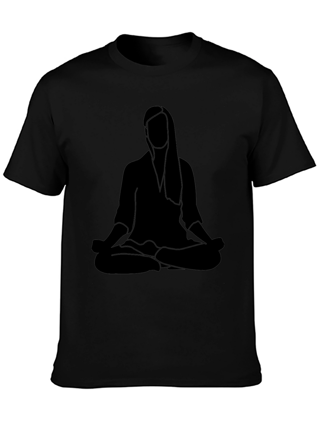 Meditating Woman Graphic Black Tee