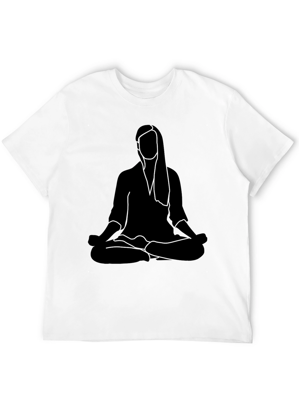 Meditating Woman Graphic Black Tee