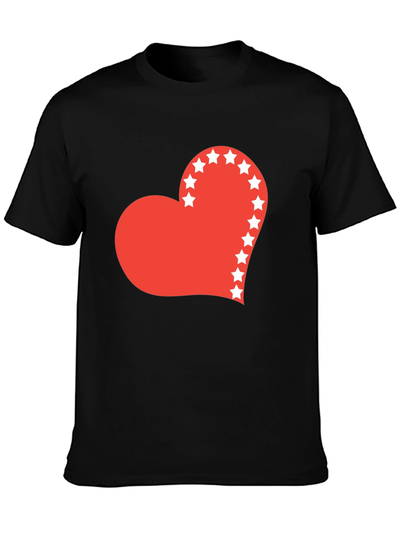 Heart Stars Graphic Tee - Black