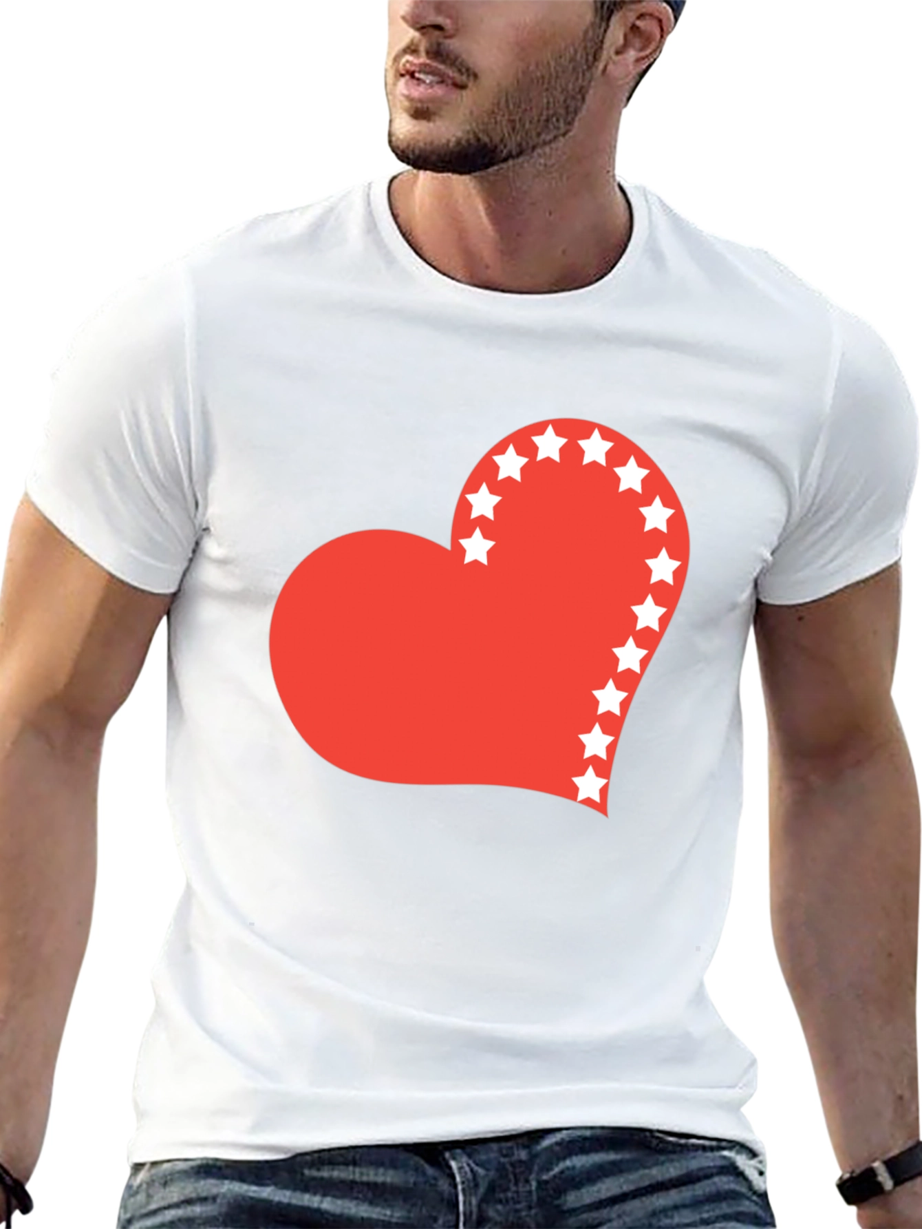 Heart Stars Graphic Tee - Black