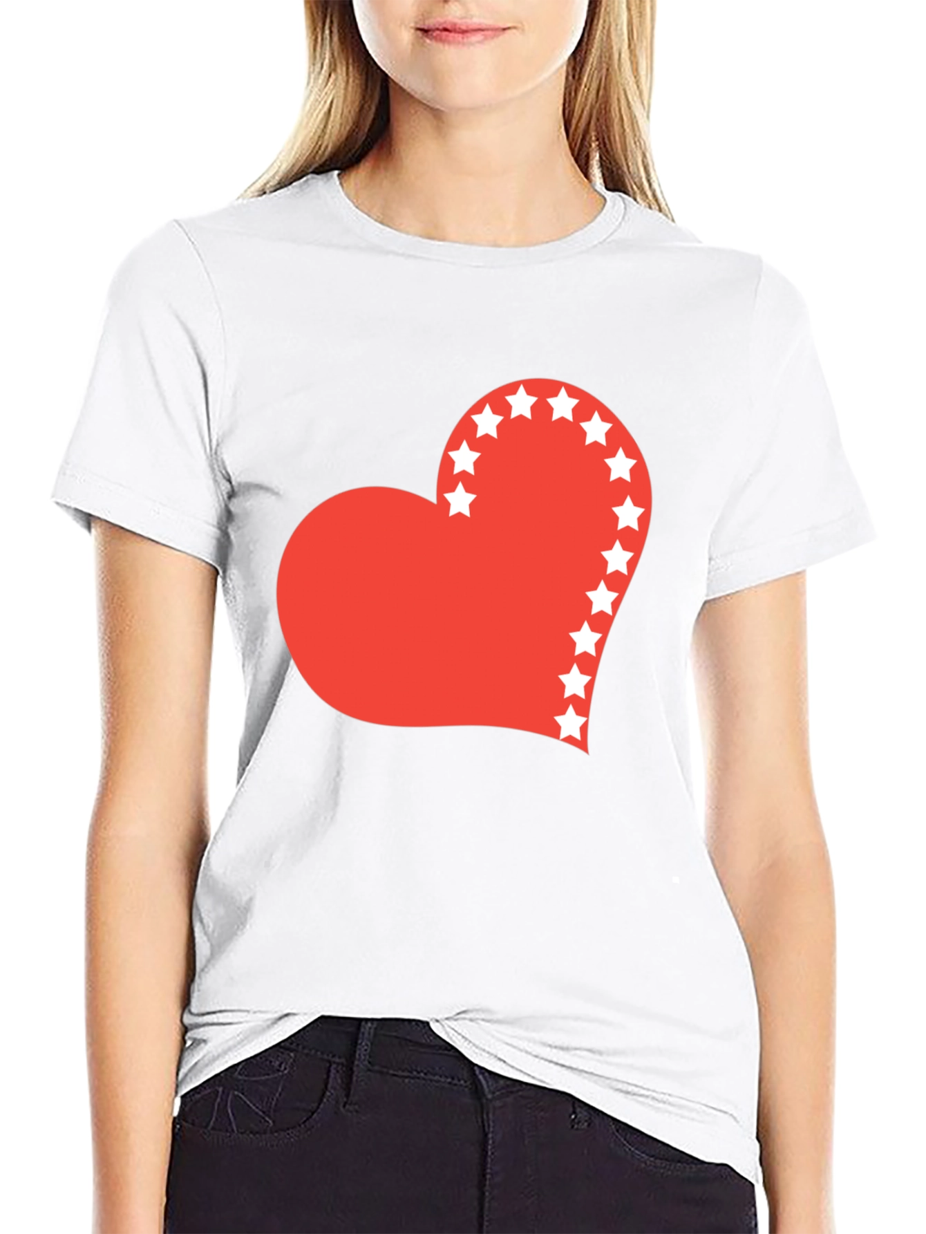 Heart Stars Graphic Tee - Black