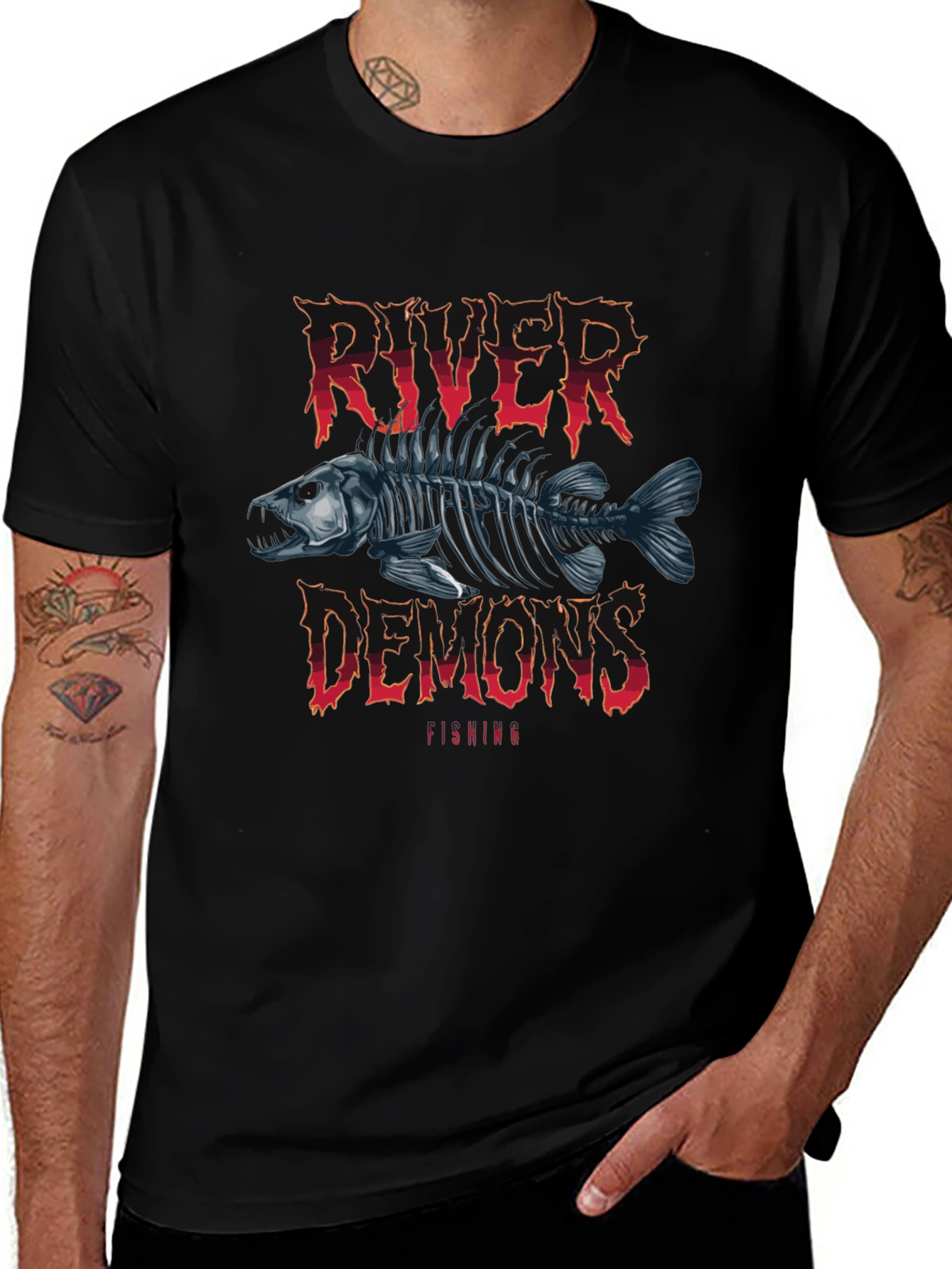 River Demons Fishing T-Shirt - Black