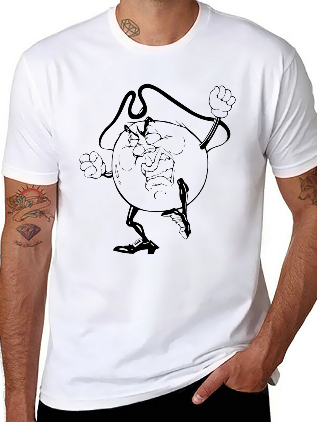 Black Graphic Tee - Grumpy Character