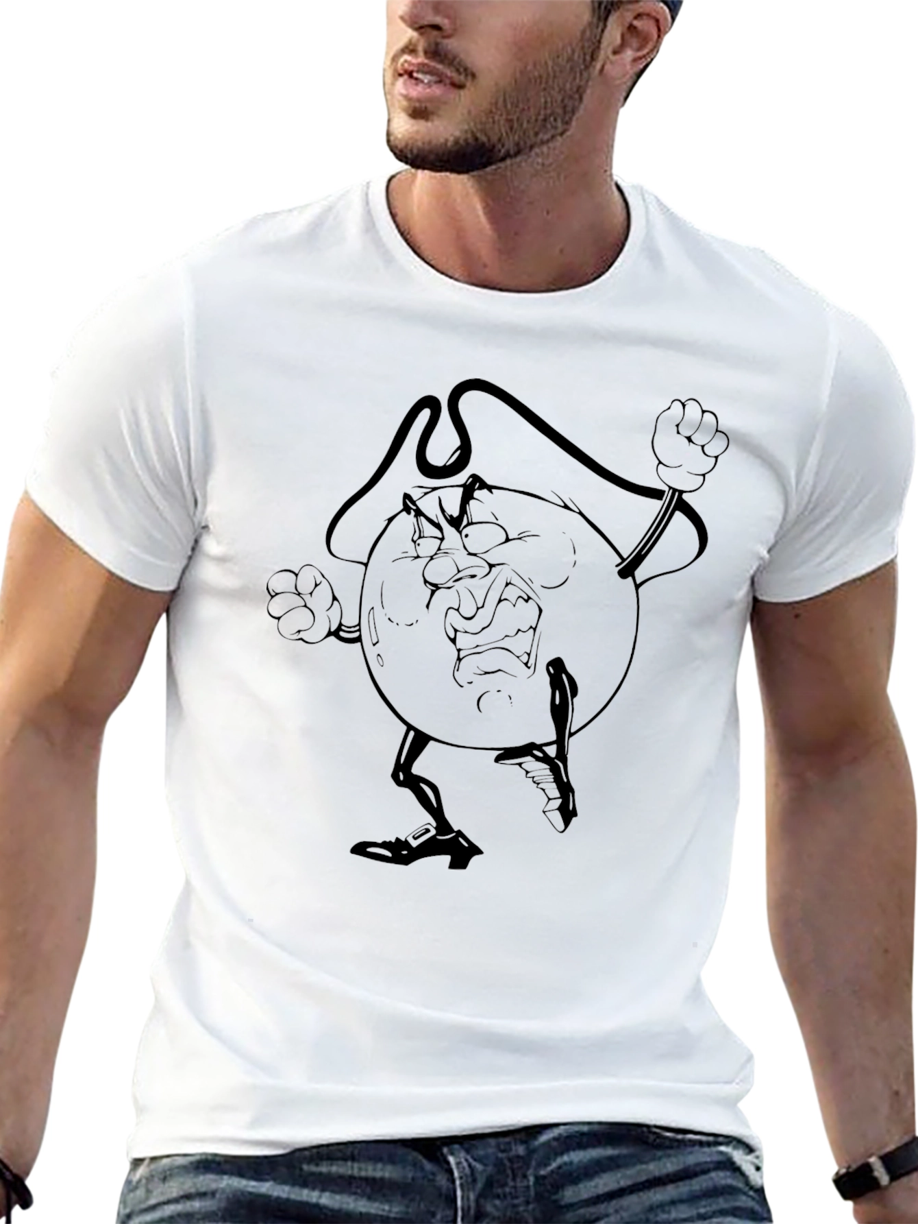 Black Graphic Tee - Grumpy Character