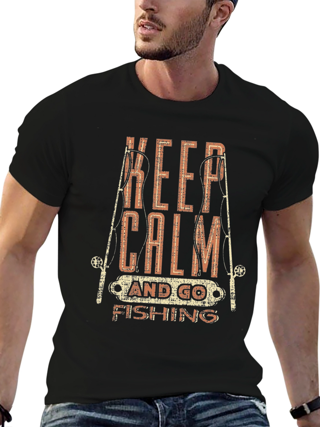 Keep Calm & Go Fishing Graphic T-Shirt