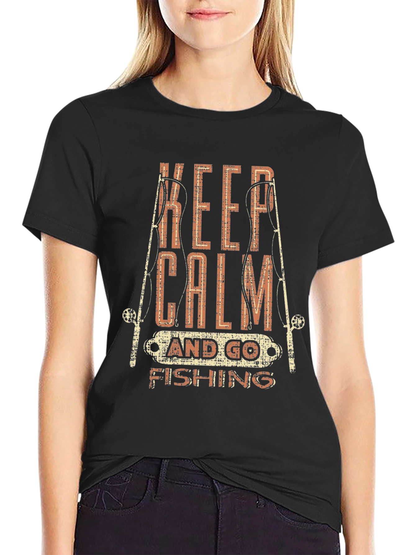 Keep Calm & Go Fishing Graphic T-Shirt