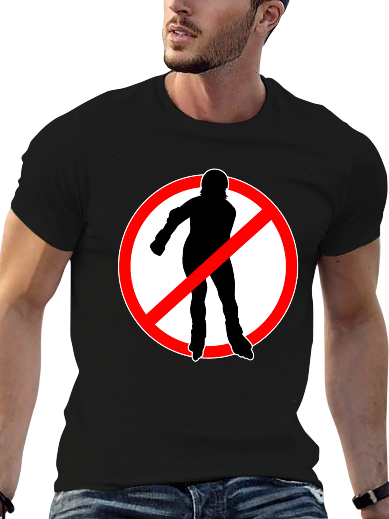 No Rollerblades T-Shirt - Black Cotton Tee