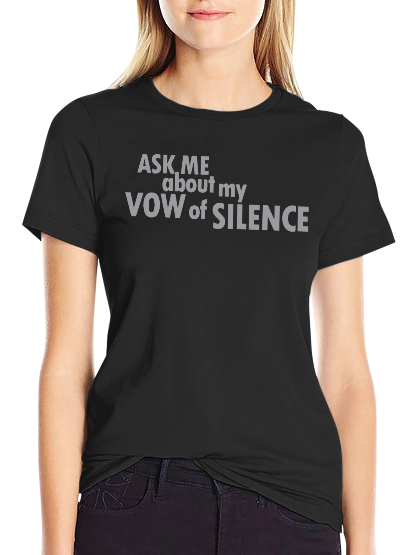 Vow of Silence Graphic Tee - Ask Me About My Silence Shirt