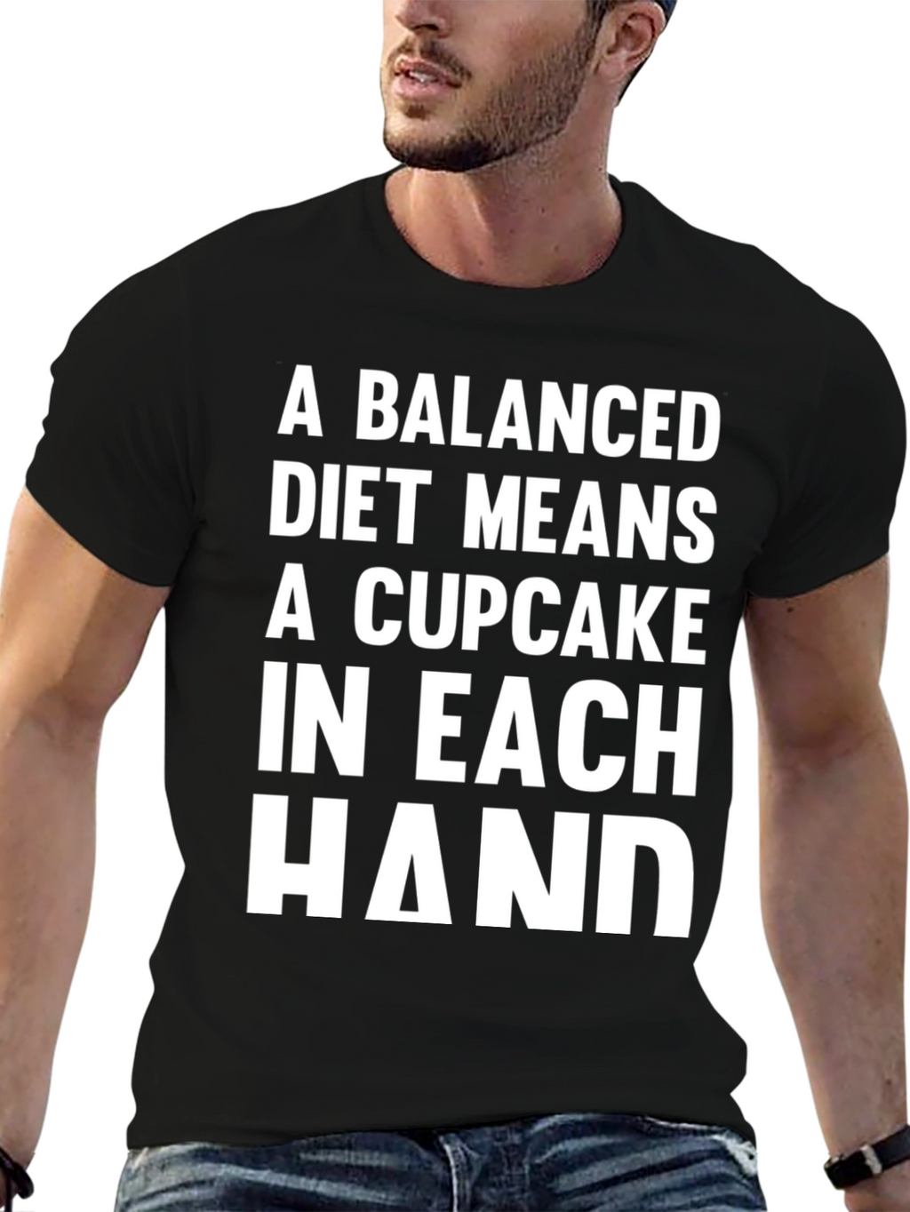 Funny Balanced Diet Cupcake T-Shirt