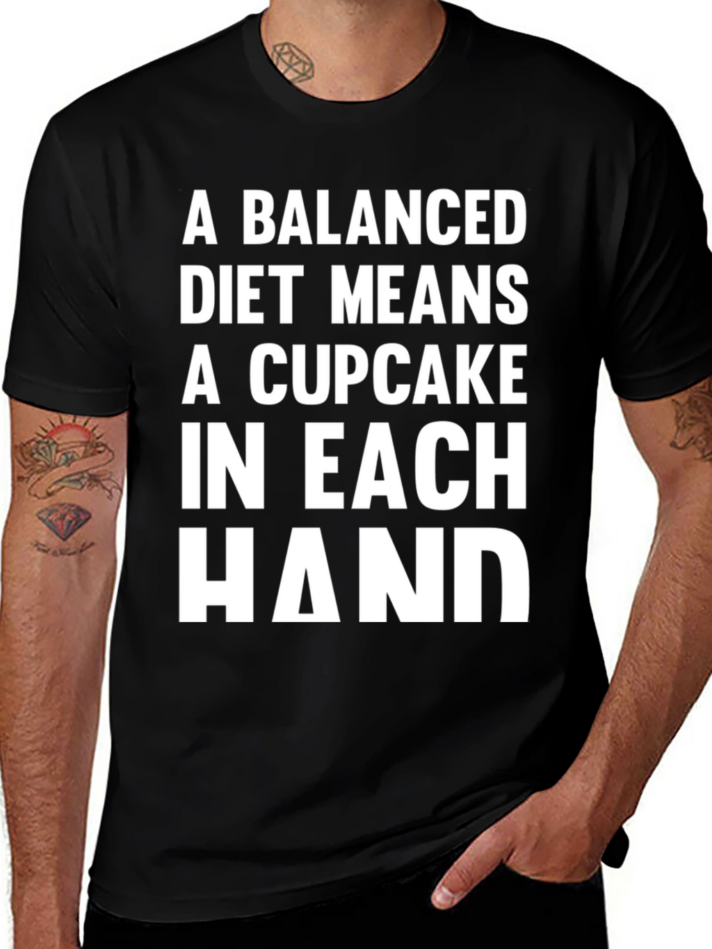Funny Balanced Diet Cupcake T-Shirt