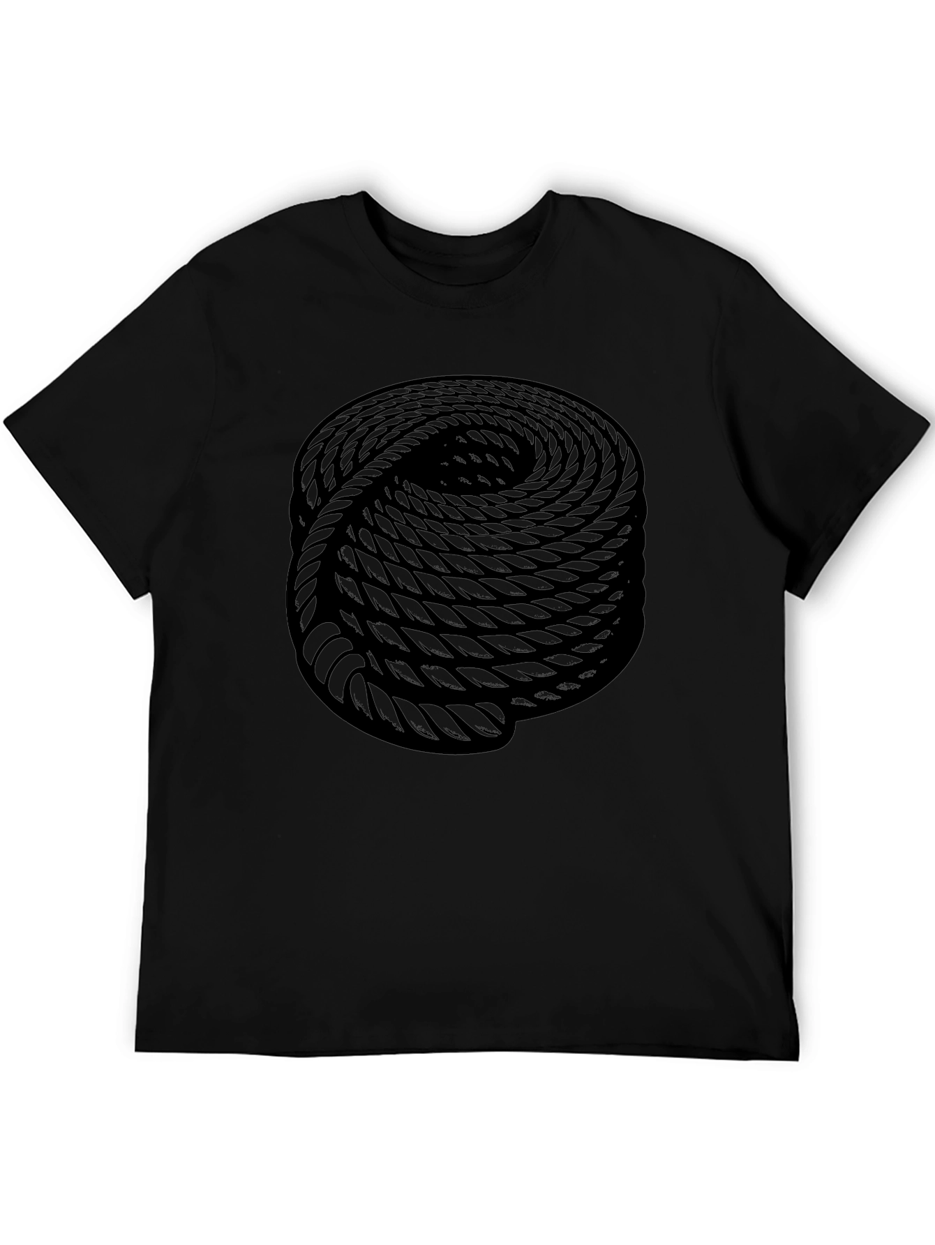 Optical Illusion Rope Design Black Tee