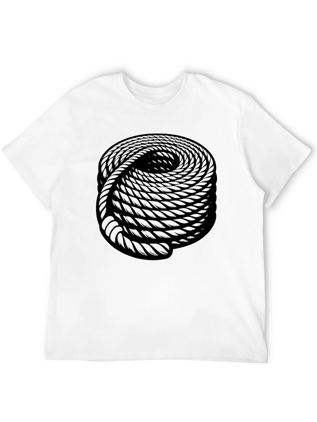 Optical Illusion Rope Design Black Tee