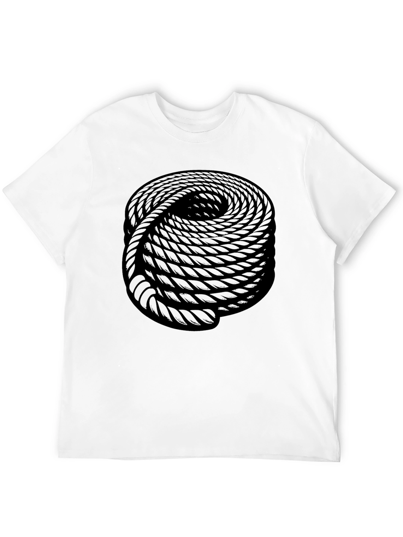 Optical Illusion Rope Design Black Tee