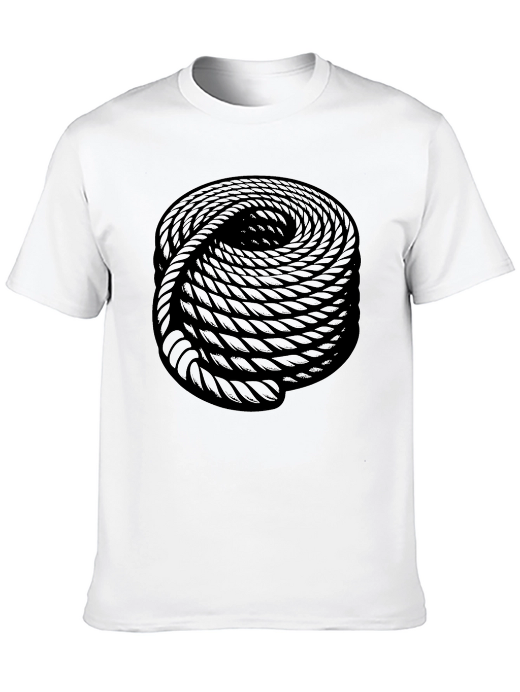 Optical Illusion Rope Design Black Tee