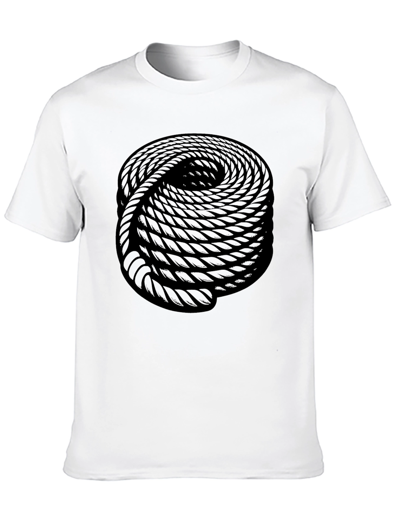Optical Illusion Rope Design Black Tee