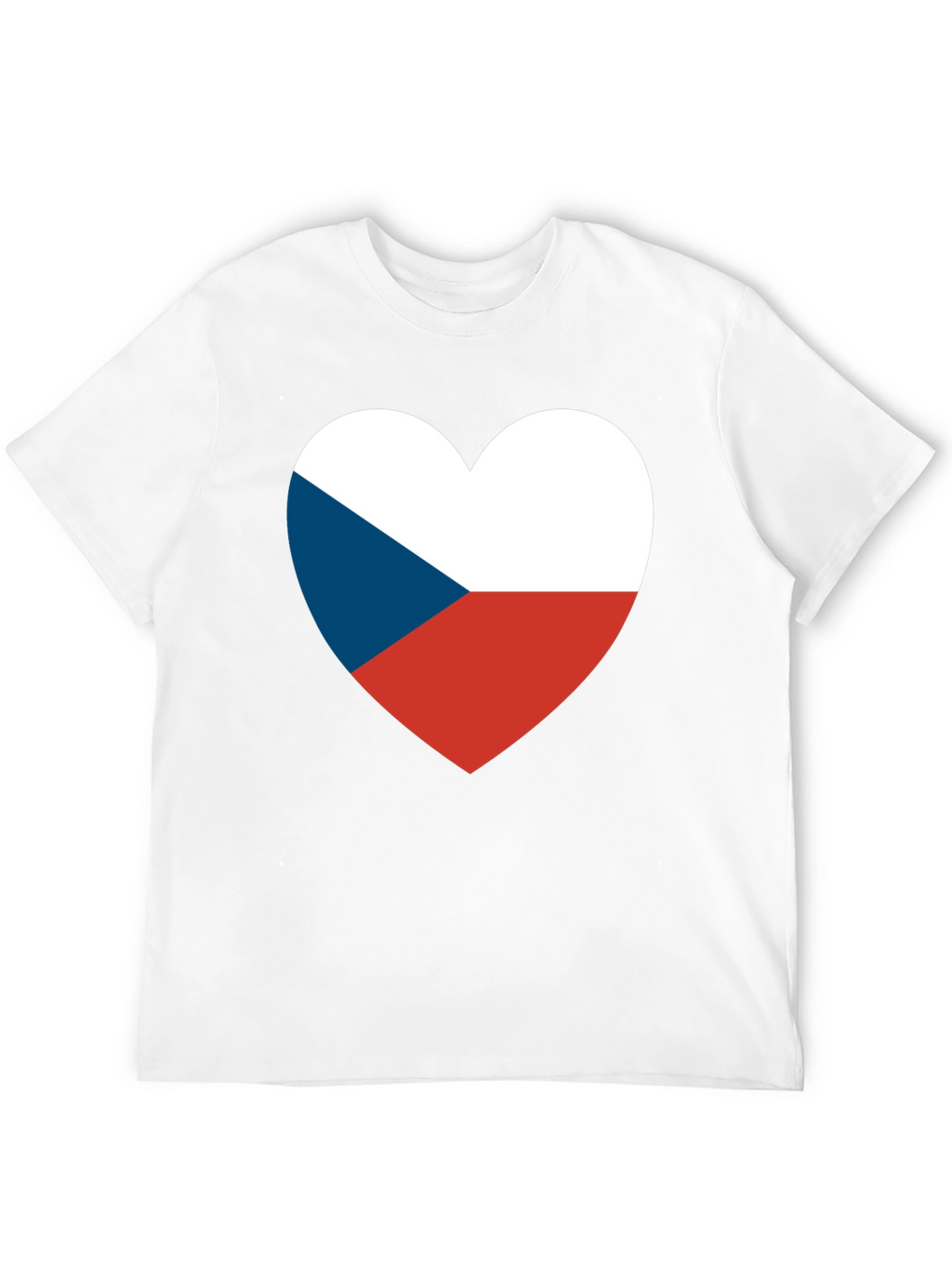 Czech Republic Flag Heart T-Shirt - Black