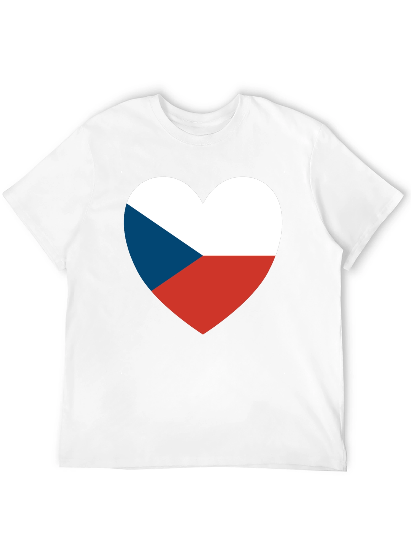 Czech Republic Flag Heart T-Shirt - Black