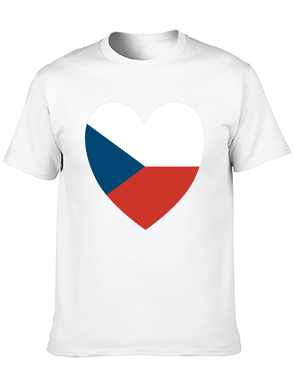 Czech Republic Flag Heart T-Shirt - Black