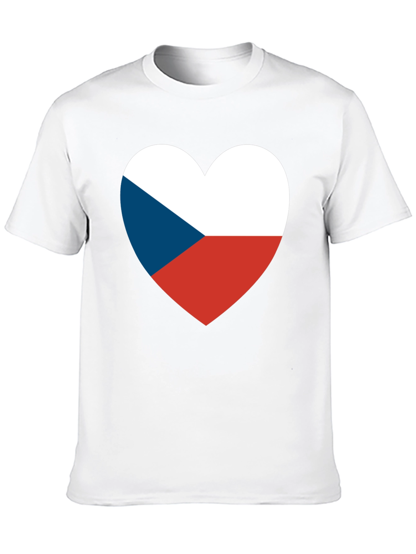 Czech Republic Flag Heart T-Shirt - Black