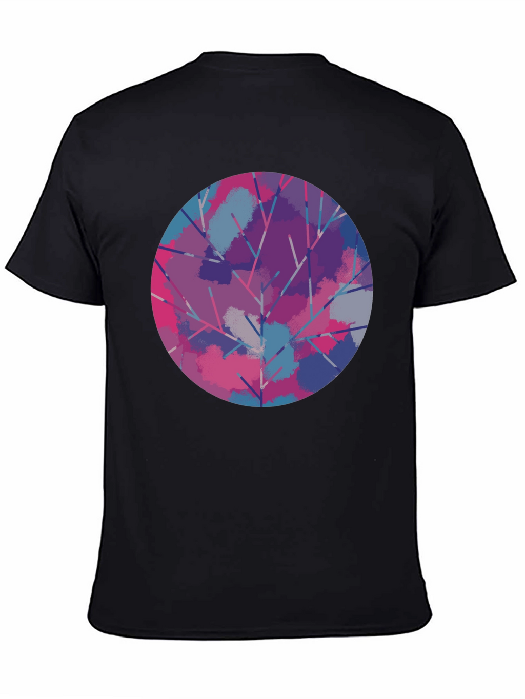 Abstract Tree Circle Graphic Tee - Unisex Black T-Shirt