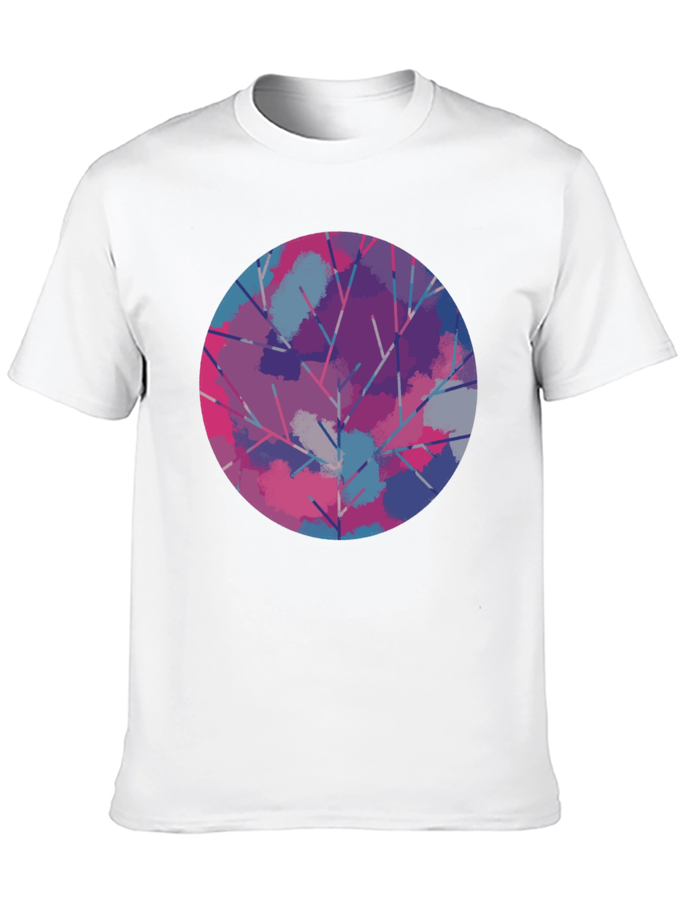 Abstract Tree Circle Graphic Tee - Unisex Black T-Shirt