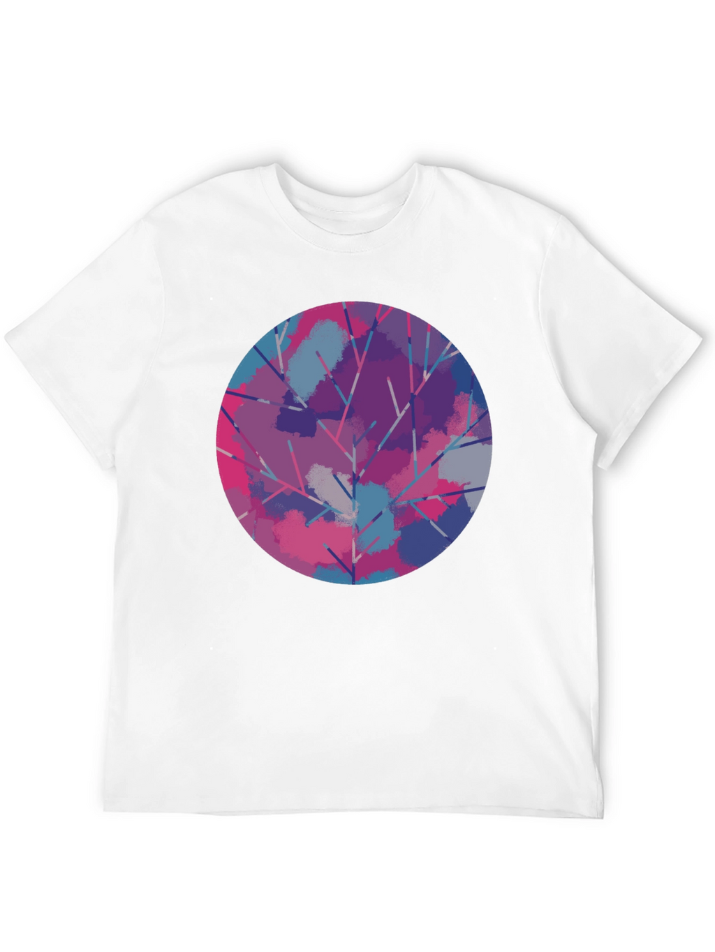 Abstract Tree Circle Graphic Tee - Unisex Black T-Shirt