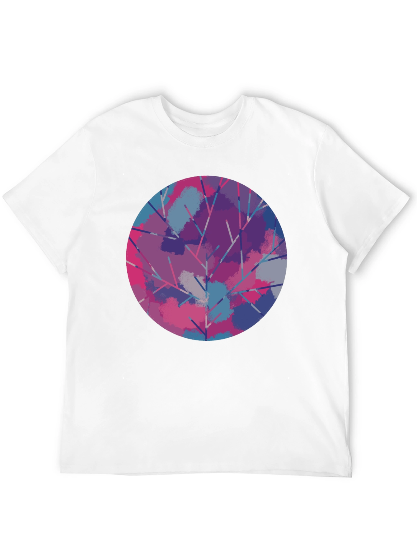 Abstract Tree Circle Graphic Tee - Unisex Black T-Shirt