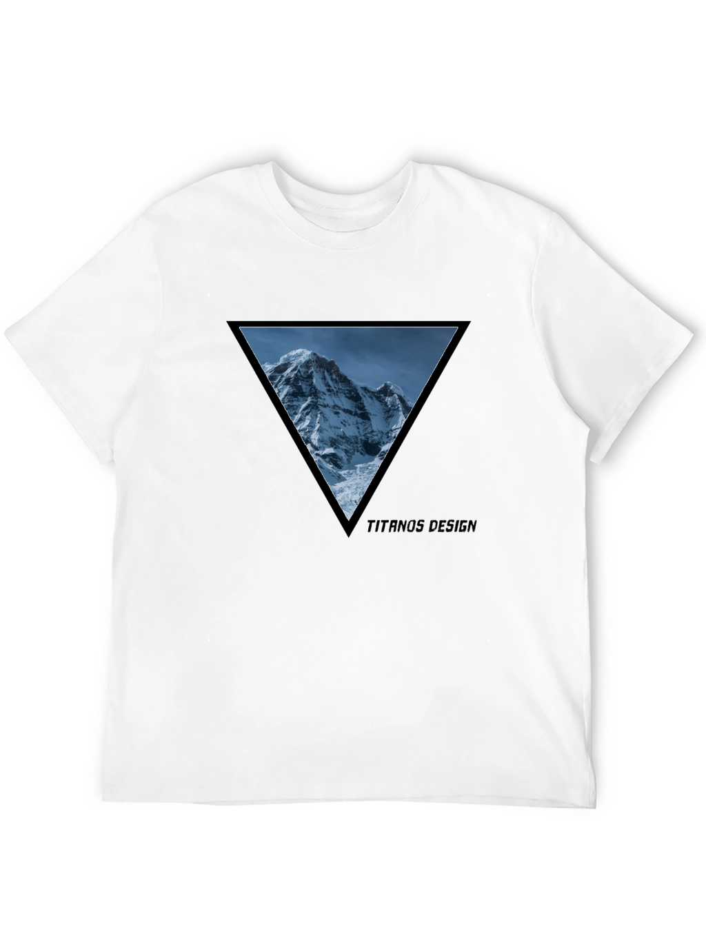 Mountain Peak Triangle Tee - Black Cotton Graphic T-Shirt