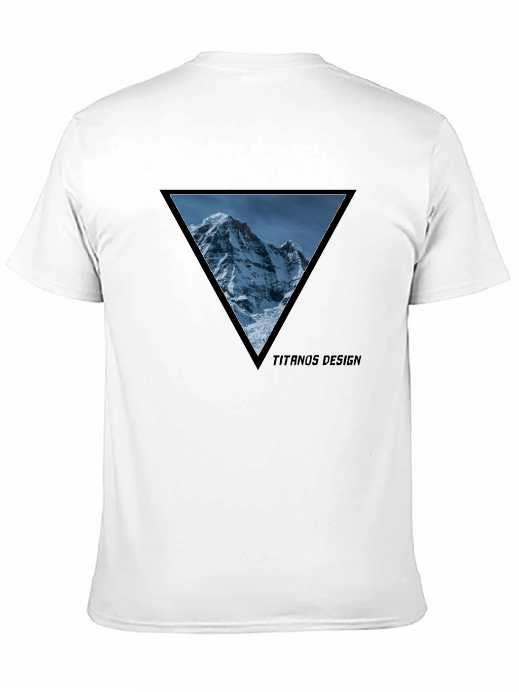 Mountain Peak Triangle Tee - Black Cotton Graphic T-Shirt