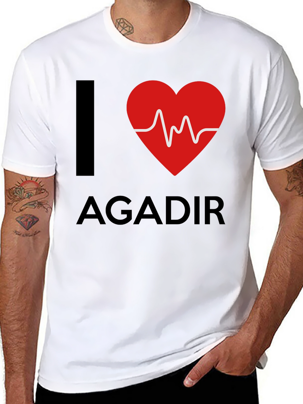 I Heart Agadir Graphic Tee - Stylish Black T-Shirt