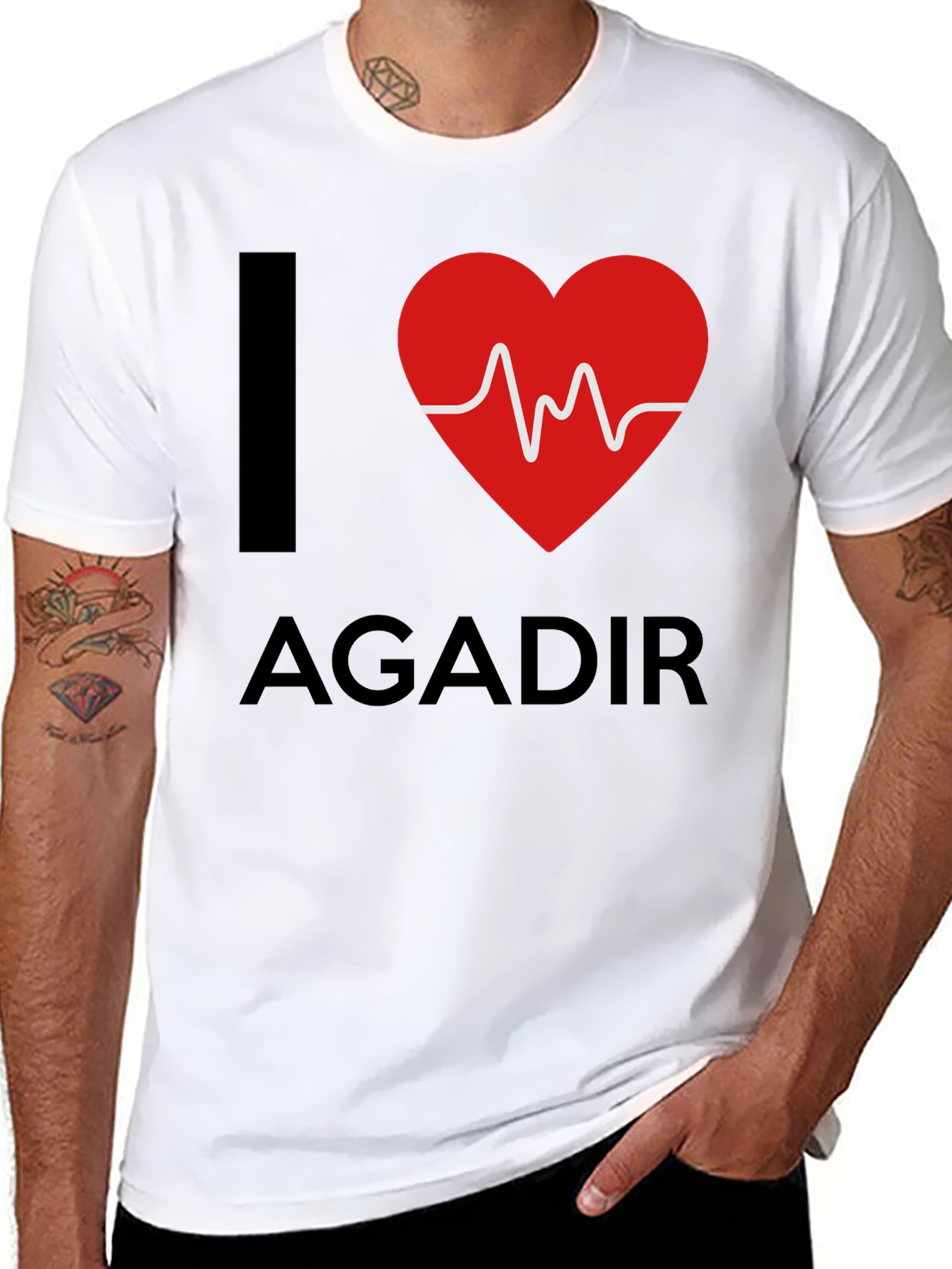 I Heart Agadir Graphic Tee - Stylish Black T-Shirt