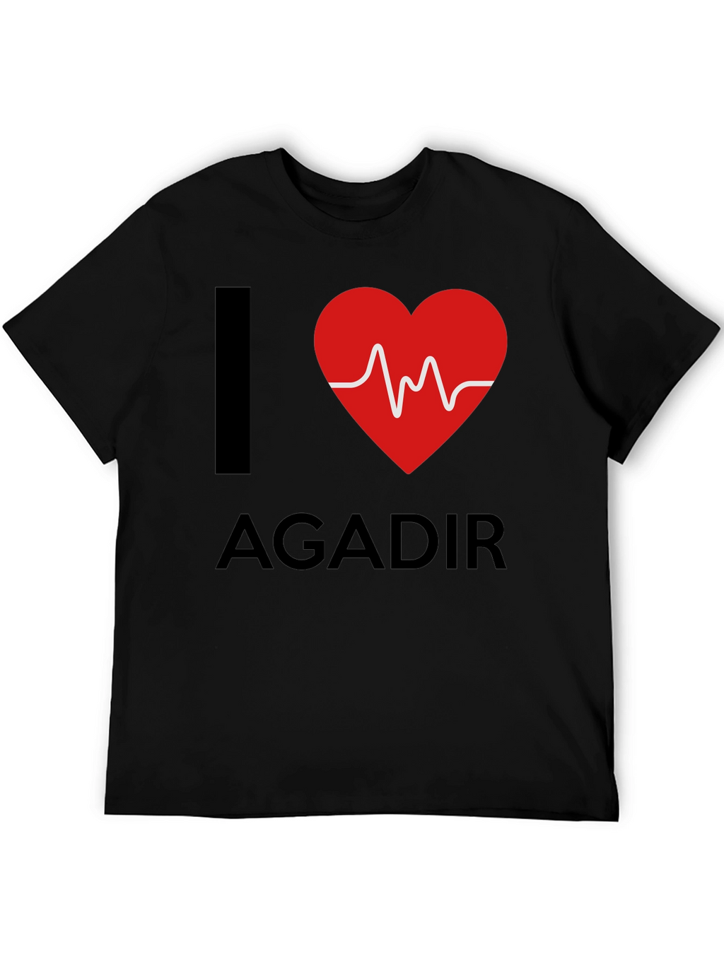 I Heart Agadir Graphic Tee - Stylish Black T-Shirt