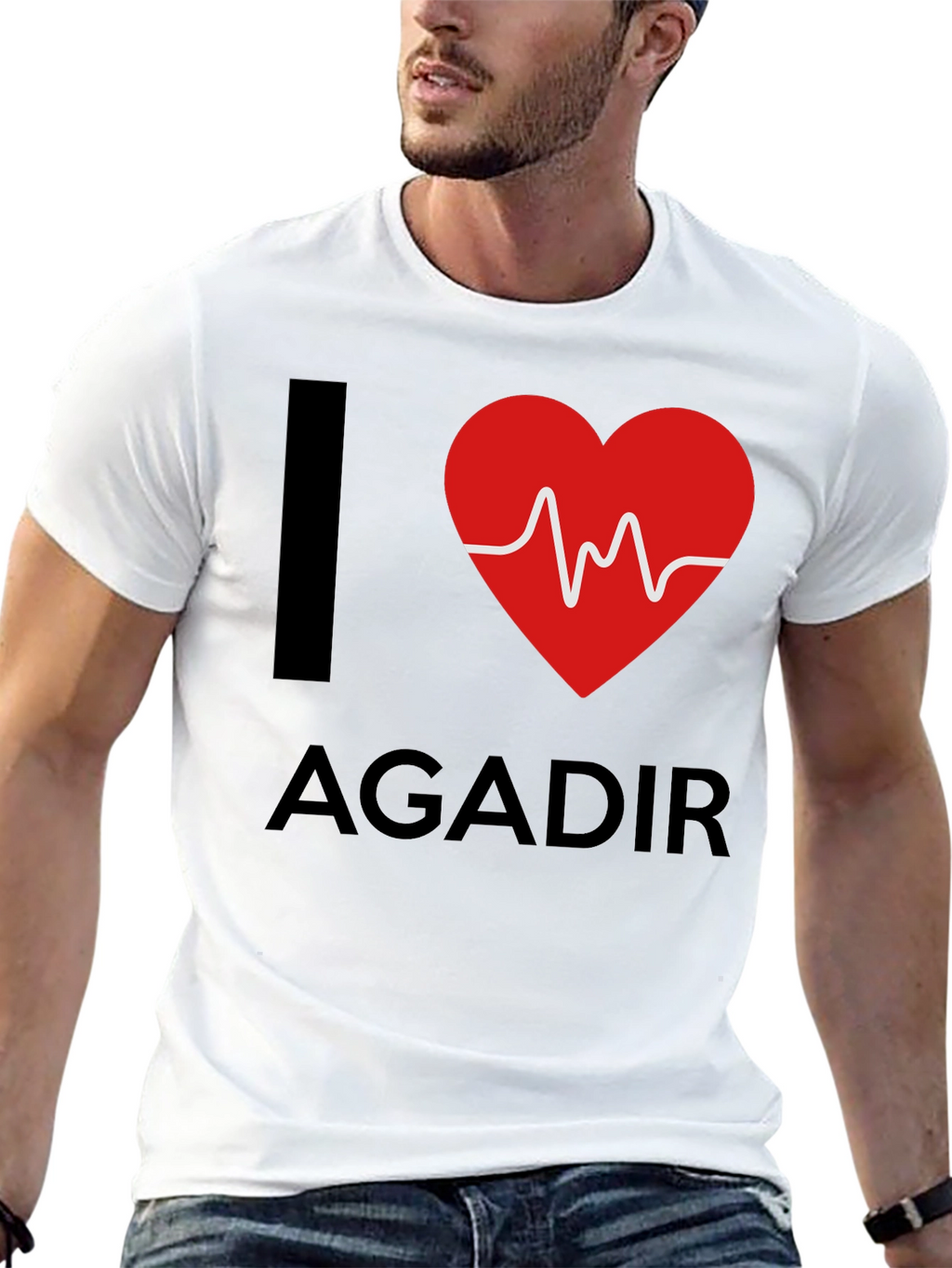 I Heart Agadir Graphic Tee - Stylish Black T-Shirt
