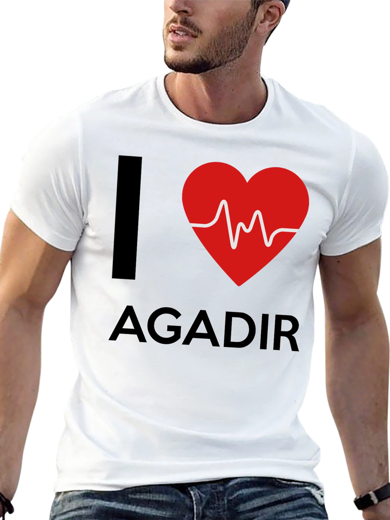 I Heart Agadir Graphic Tee - Stylish Black T-Shirt