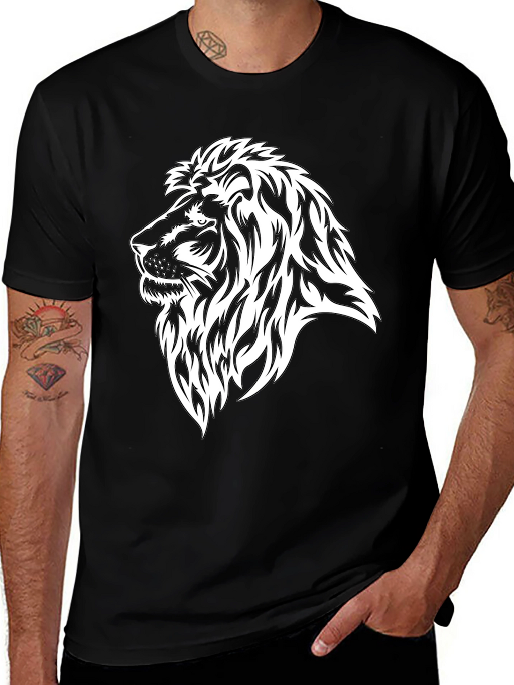 Lion Graphic Black T-Shirt