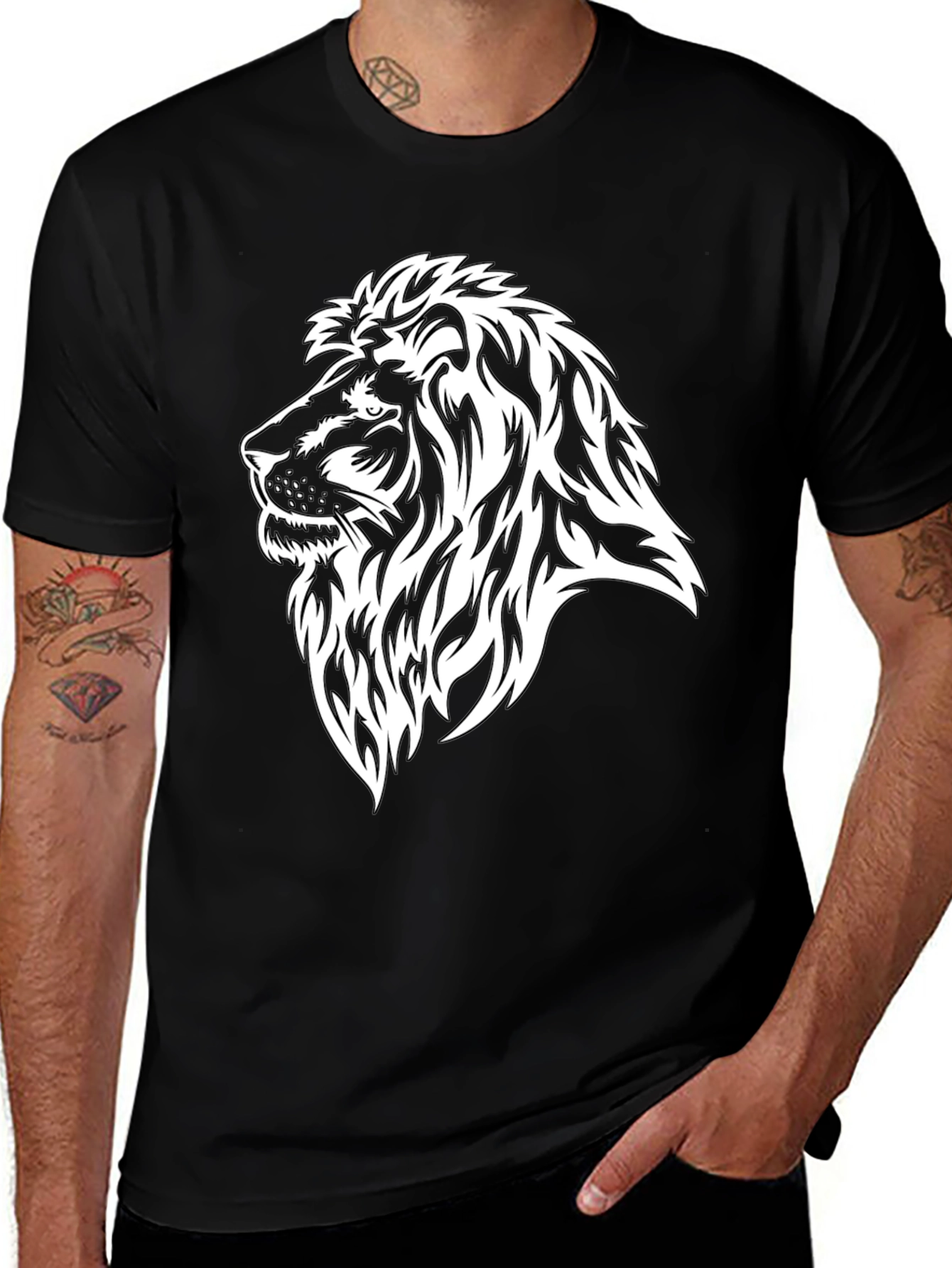 Lion Graphic Black T-Shirt