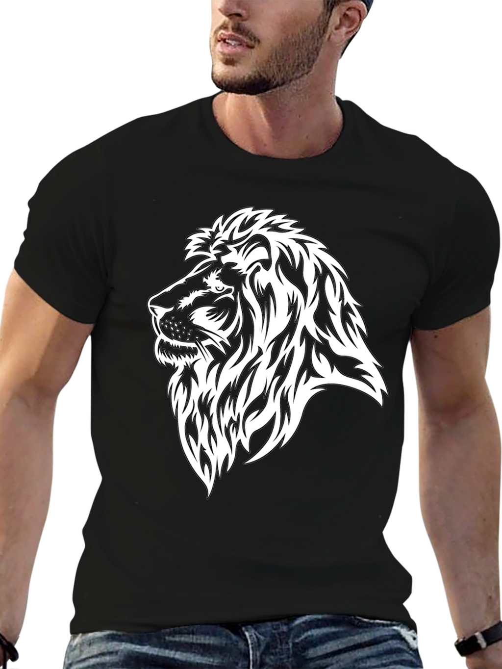 Lion Graphic Black T-Shirt