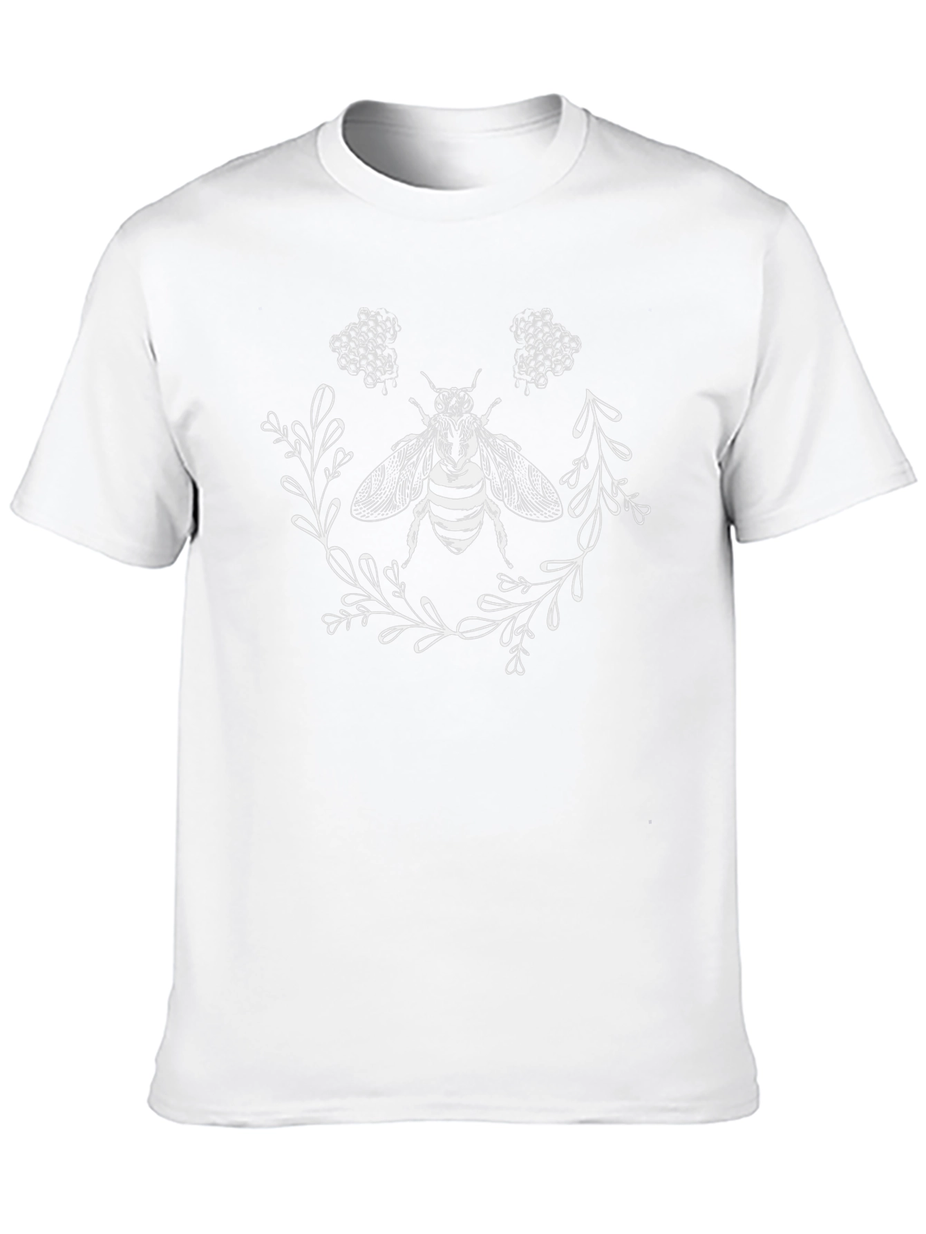 Bee Graphic Tee - Black Cotton Crew Neck