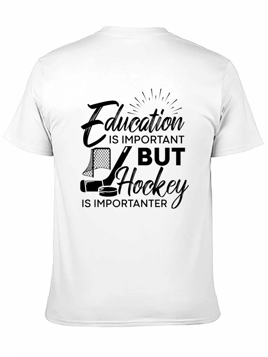 Funny Hockey T-Shirt - Education vs Hockey