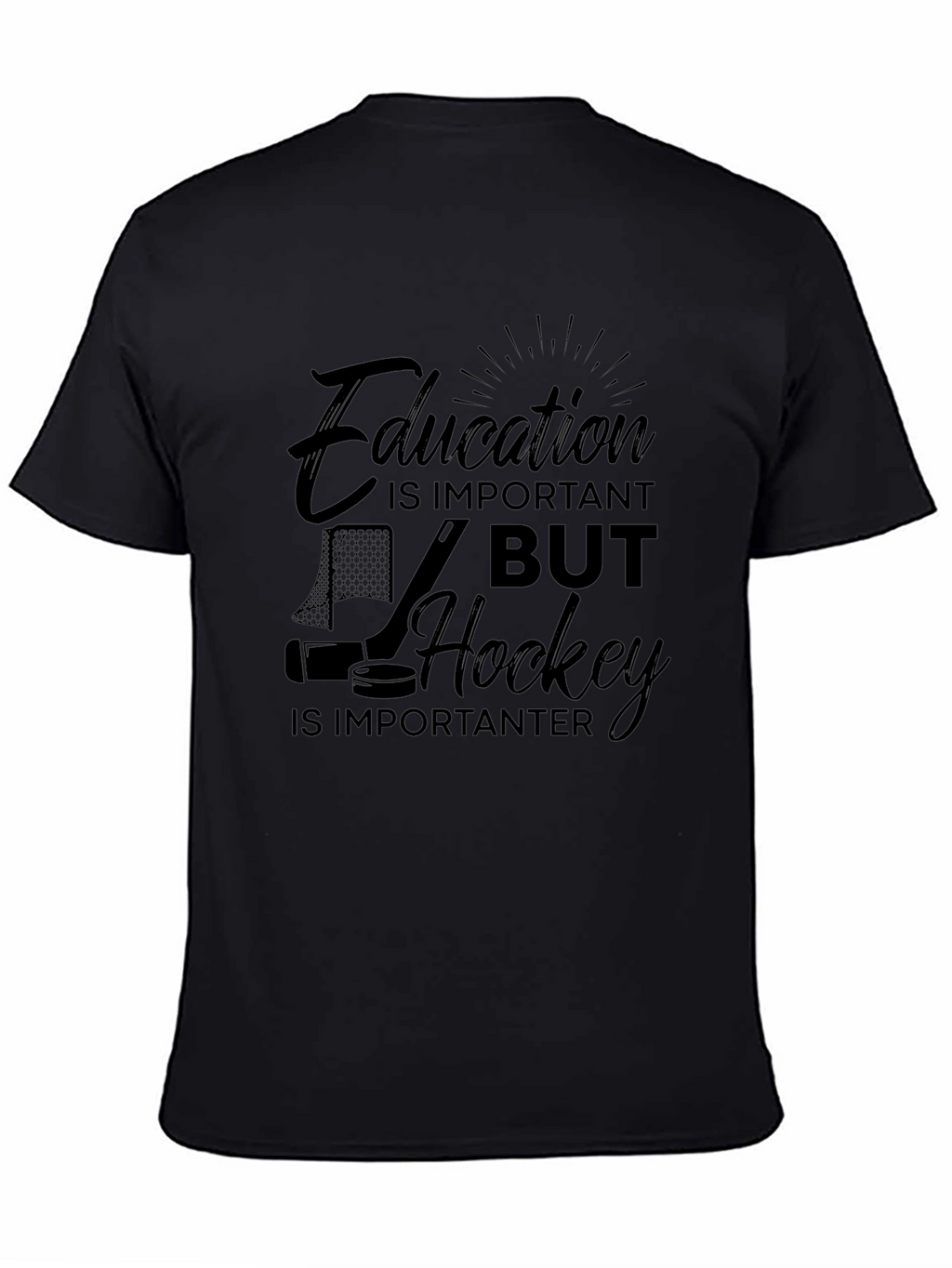 Funny Hockey T-Shirt - Education vs Hockey