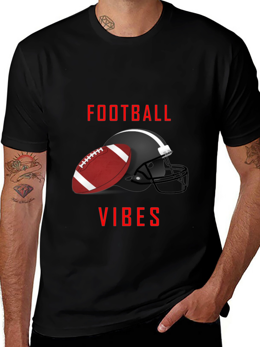 Football Vibes Graphic Tee - Game Day Shirt