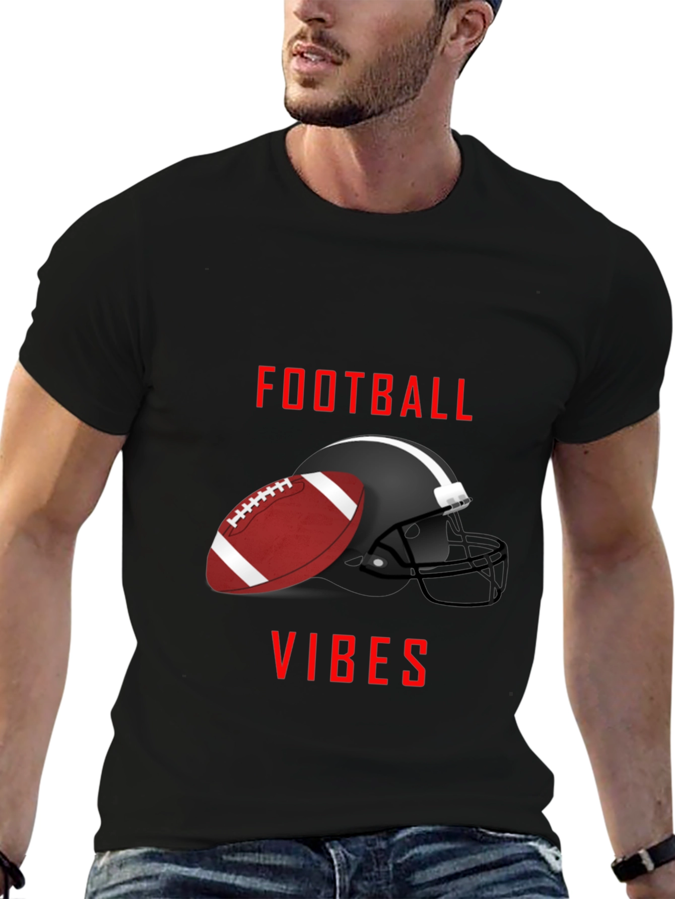 Football Vibes Graphic Tee - Game Day Shirt