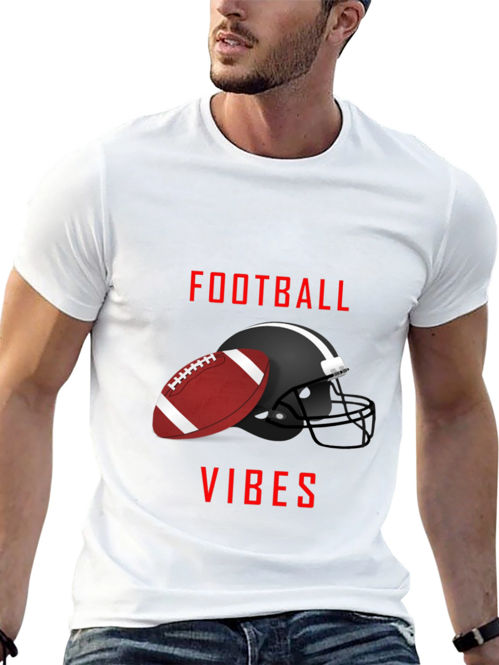 Football Vibes Graphic Tee - Game Day Shirt