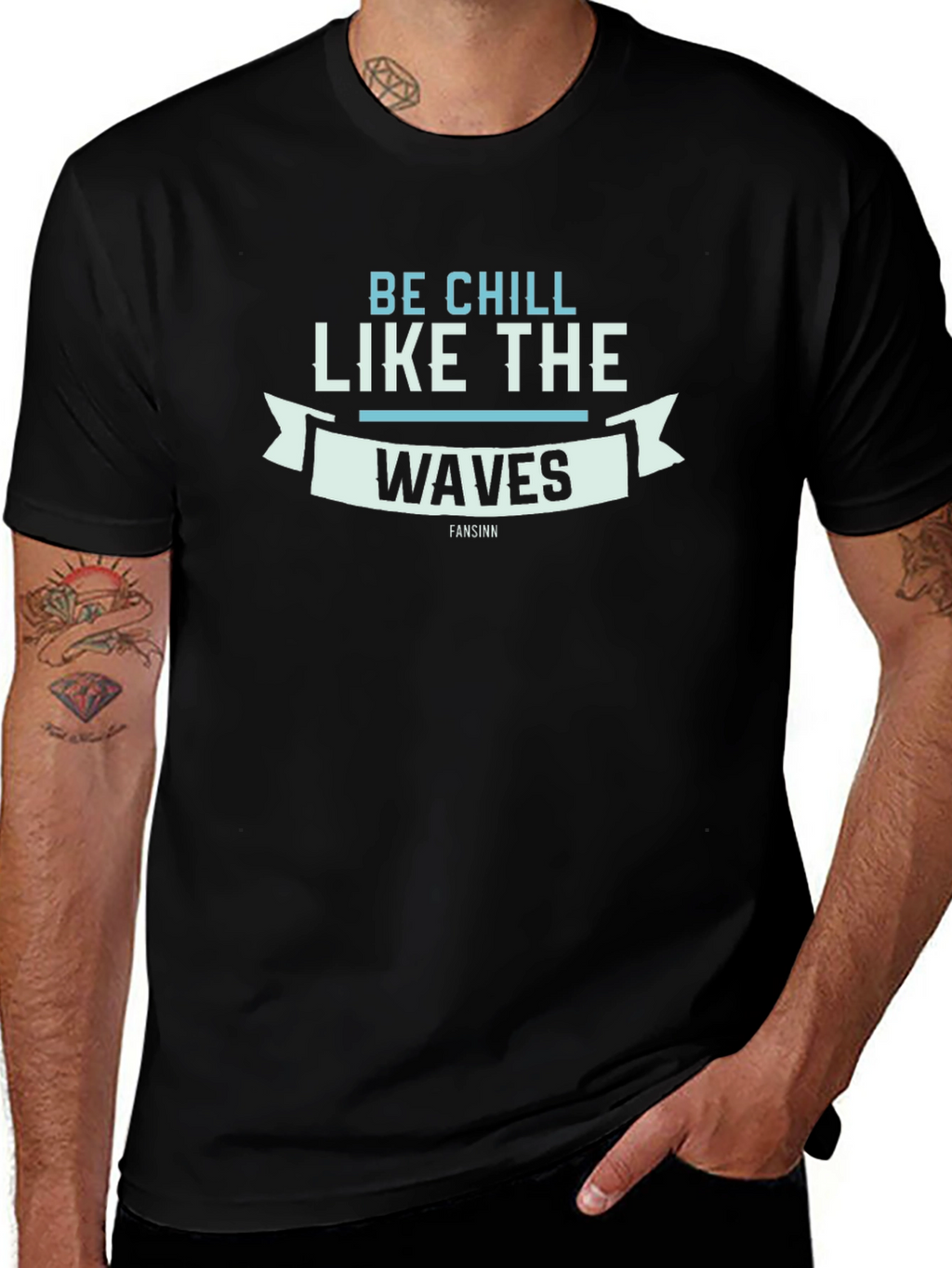 Be Chill Like the Waves Graphic Tee - Black