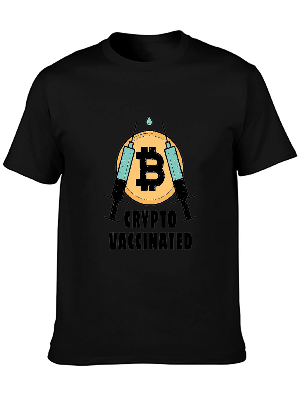 Crypto Vaccinated Bitcoin T-Shirt - Black