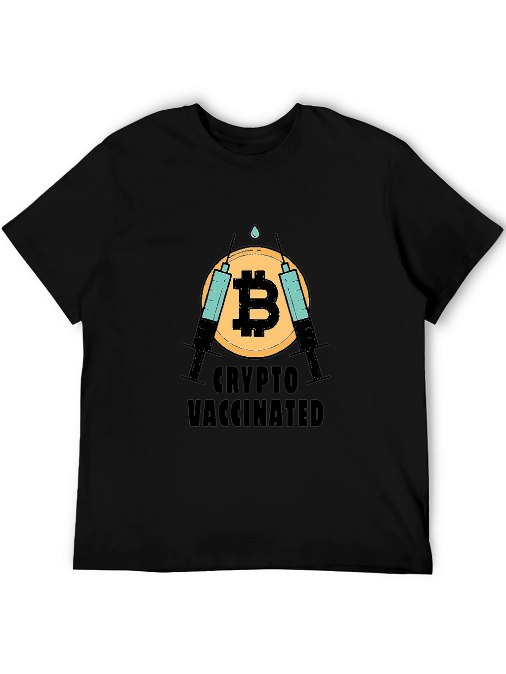 Crypto Vaccinated Bitcoin T-Shirt - Black