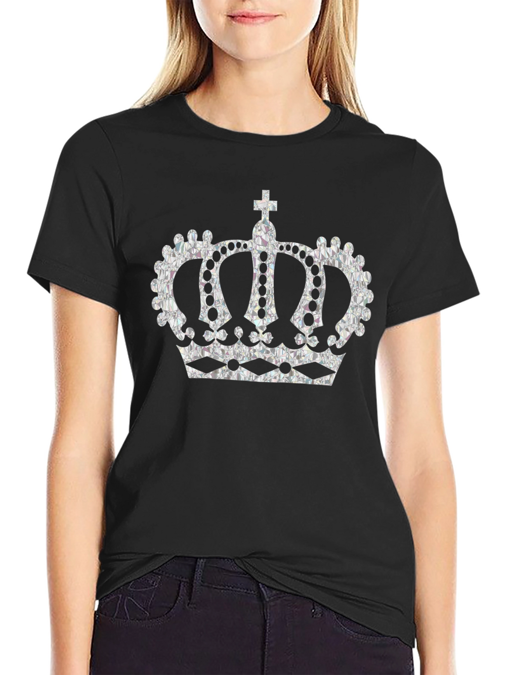 Regal Crown Graphic Tee - Stylish Black T-Shirt
