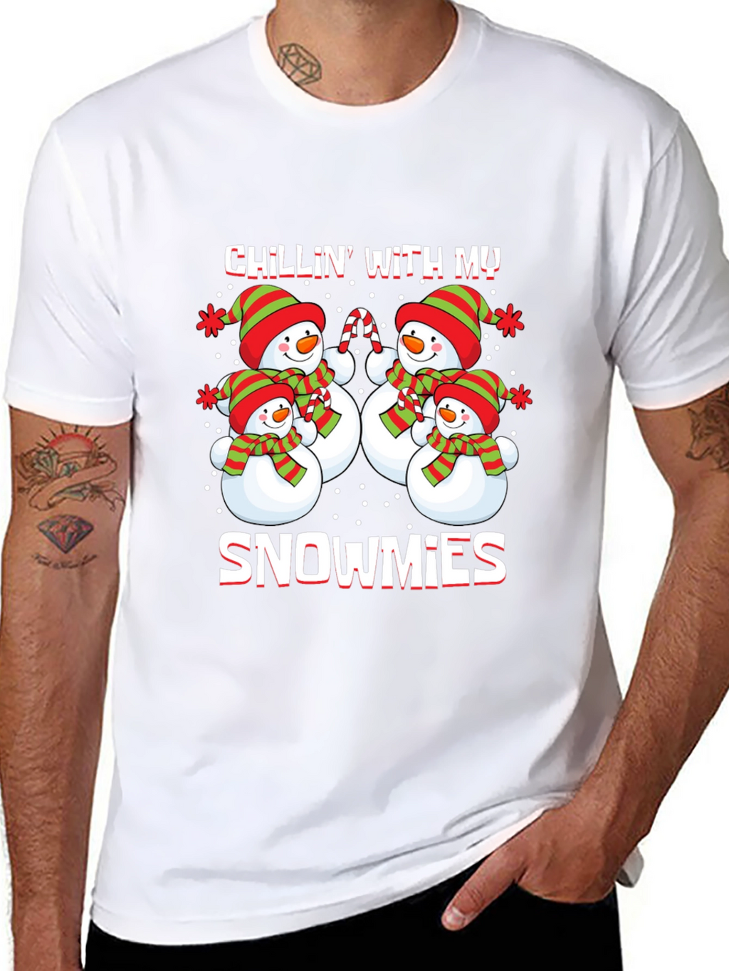 Chillin With My Snowmies Christmas Graphic Tee
