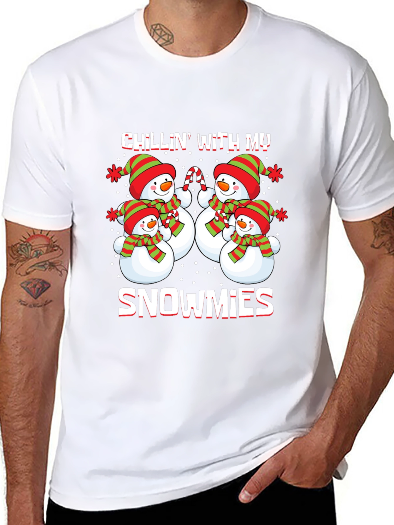 Chillin With My Snowmies Christmas Graphic Tee